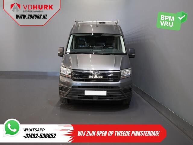 MAN TGE 35 2.0 180 pk DSG Aut. L3H3 BPM VRIJ! Imperiaal+Ladder/ Carplay/ Gev.stoel/ Inrichting/ Camera/ PDC/ Cruise/ Trekhaak/ Airco
