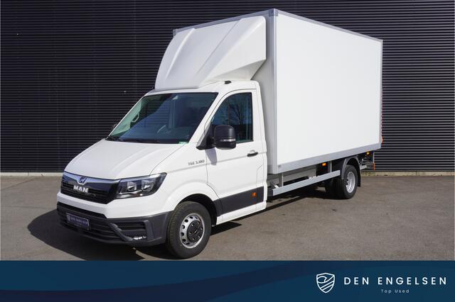 MAN TGE 180pk Dubbellucht Bakwagen Laadklep Apple Carplay Cruise control Airco 3-Zits Multifunctioneel stuurwiel Meubelbak Koffer LBW