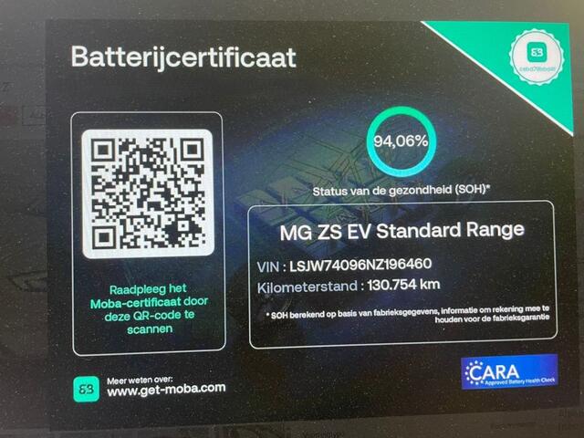 MG ZS Long Range Comfort 70 kWh - Carplay, Camera, Adapt. Cruise, SOH 94,06%