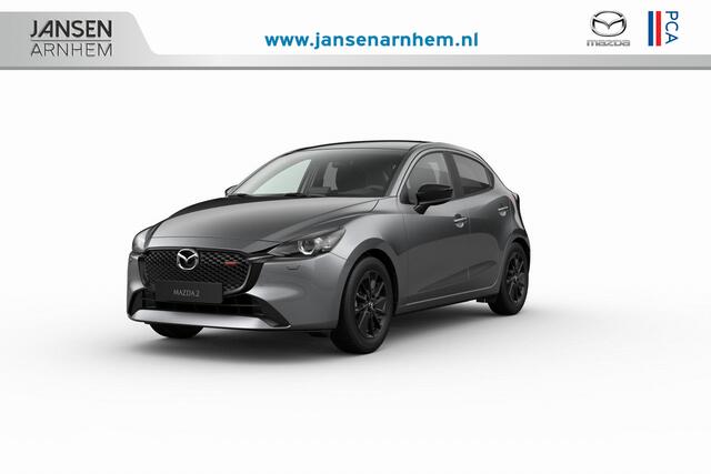 Mazda 2 e-Skyactiv G 90 6MT Homura | 16-inch lichtmetalen velgen, Black | 8-inch LCD touchscreen kleurenscherm | Achteruitrijcamera