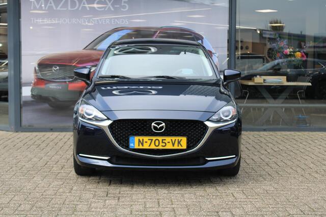 Mazda 2 1.5 Skyactiv-G Luxury Automaat, HUD, Cruise, Clima, Navi, Stuurverwarming, Stoelverwarming, Apple Carplay, BSM, LMV 16 Inch, All Season, Camera