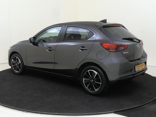 Mazda 2 1.5 e-SkyActiv-G 90 Homura Aka | airco automatisch | Apple Carplay/Android | cruise control | dodehoek detectie | lederen interieurdelen | LED koplampen | lederen/stof bekleding | lichtmetalen velgen 16" | rijstrooksensor met correctie | voorstoelen verwa