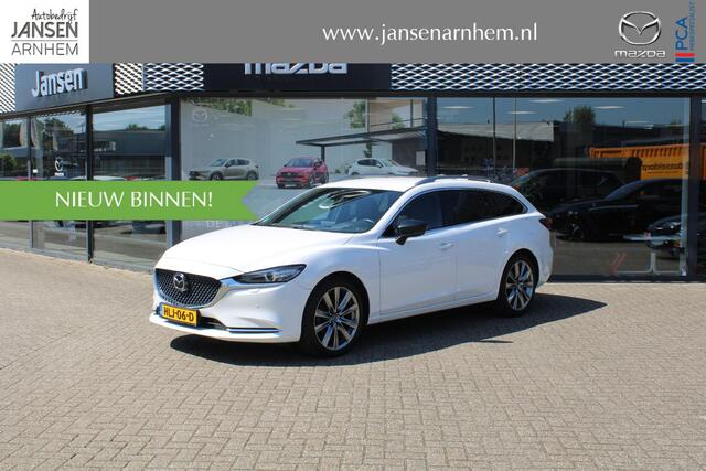 Mazda 6 Sportbreak 2.5 SkyActiv-G 194 Signature Automaat, Leder, Bose, Apple Carplay, LMV 19 Inch, HUD, Adap. Cruise, LKA, Stoelverwarming, Stoelverkoeling, Stuurverwarming, Navi, 360 Camera, Clima, PDC