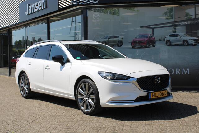 Mazda 6 Sportbreak 2.5 SkyActiv-G 194 Signature Automaat, Leder, Bose, Apple Carplay, LMV 19 Inch, HUD, Adap. Cruise, LKA, Stoelverwarming, Stoelverkoeling, Stuurverwarming, Navi, 360 Camera, Clima, PDC