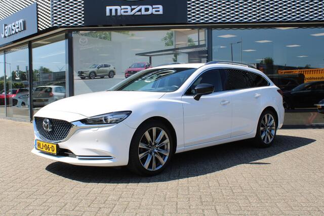 Mazda 6 Sportbreak 2.5 SkyActiv-G 194 Signature Automaat, Leder, Bose, Apple Carplay, LMV 19 Inch, HUD, Adap. Cruise, LKA, Stoelverwarming, Stoelverkoeling, Stuurverwarming, Navi, 360 Camera, Clima, PDC
