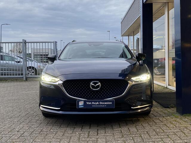 Mazda 6 Sportbreak 2.0 SkyActiv-G 165 Sportive / Automaat / NL-Auto / Luxe-Lederen Bekleding / Elektr.-Stoelen met Geheugen / Stoelverwarming V + A / Stoelverkoeling / Stuurverwarming / Head-Up-Display / Afneembare-Trekhaak / Adaptieve Cruise-Control / Climate-Co