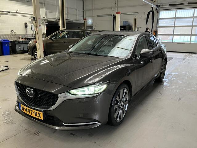 Mazda 6 2.5 SkyActiv-G 194 Luxury , Automaat, Trekhaak, Schuifdak, Wit Leder, Stoel/Stuurverwarming, 360 Camera, Navi, Clima, Adap.Cruise, Apple Carplay, Android Auto, LKA, HUD, PDC,