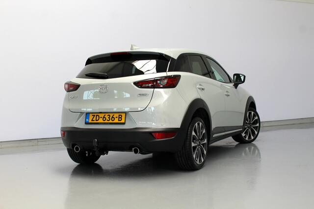 Mazda CX-3 2.0 SkyActiv-G 120 GT-M 122PK, LEER | CARPLAY | NAVIGATIE | CLIMATE CONTROLE | TREKHAAK | STOEL/STUUR VERWARMING