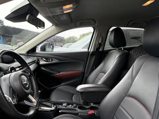 Mazda CX-3 2.0 SkyActiv-G 120 GT-M , Automaat, Trekhaak, Navi, Camera, Leder/stof, Adap-Cruise, Stuur/Stoel Verwarming, Bose, Clima, HUD, LKA, PDC, LMV 18 inch, Armsteun