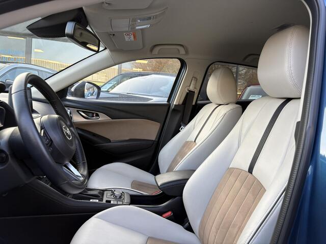 Mazda CX-3 2.0 SkyActiv-G 121 Luxury , Automaat, Trekhaak, Wit Leder, Navi, Cruise, Stoelverwarming, Apple Carplay, Android Auto, LMV 18 Inch, PDC, LKA, BSM