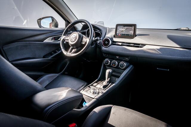 Mazda CX-3 2.0 122 PK SkyActiv-G 120 GT-M | Zwart Leer | 2 e Eign | Automaat | Ned Auto | 29DKM | Trekhaak | Hoge zit / Instap | Clima | Navi | Leer | Camera | Pdc | 18 Inch Lmv |