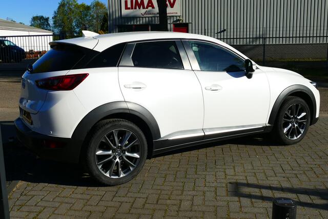 Mazda CX-3 2.0 SkyActiv-G 120 GT-M Wit Metallic, Navi, Camera, Leer, StoelVerw, 18"LMV, Haak 1200kg