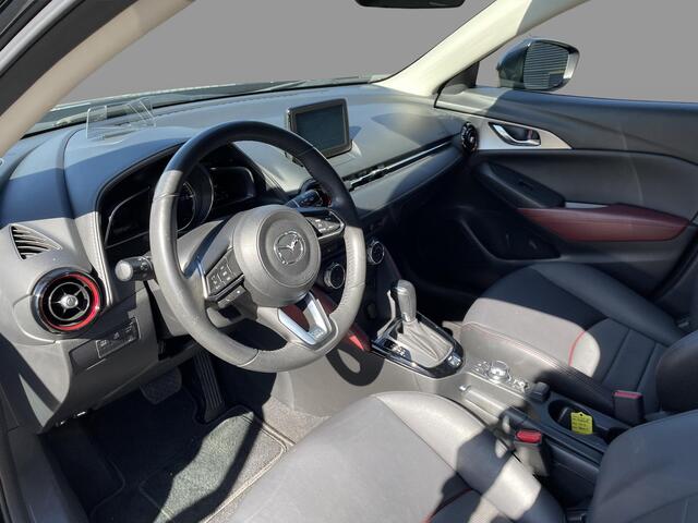 Mazda CX-3 2.0 SkyActiv-G 120 TS+ , Automaat, Trekhaak, Half Leder, Camera, Cruise, Clima, Navi, Stoelverwarming, HUD, PDC, LKA