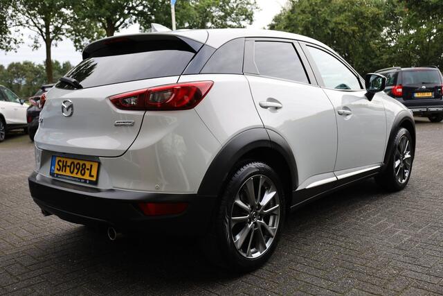 Mazda CX-3 2.0 SkyActiv-G 120 GT-Luxury LEER ELEC.MEMORYSTOELEN STOELVERW. HUD/ADD CAMERA DAB NAVI CRUISE CLIMA PDC 18''LMV NAP