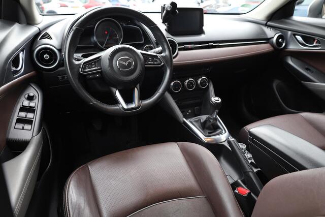 Mazda CX-3 2.0 SkyActiv-G 120 GT-Luxury LEER ELEC.MEMORYSTOELEN STOELVERW. HUD/ADD CAMERA DAB NAVI CRUISE CLIMA PDC 18''LMV NAP