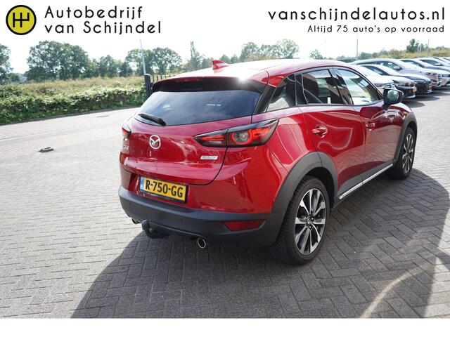 Mazda CX-3 2.0 SKYACTIVE-G 120PK GTM KEURIGE NETTE STAAT CAMERA STOELVERWARMING ANDROID/APPLECARPLAY NAVI LMV 4X ZGAN BANDEN FULL LED KEYLESS LEDER PDC TREKHAAK ENZ...