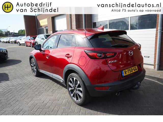 Mazda CX-3 2.0 SKYACTIVE-G 120PK GTM KEURIGE NETTE STAAT CAMERA STOELVERWARMING ANDROID/APPLECARPLAY NAVI LMV 4X ZGAN BANDEN FULL LED KEYLESS LEDER PDC TREKHAAK ENZ...