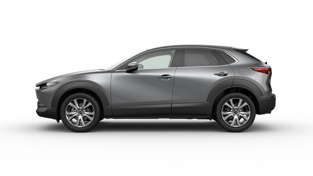 Mazda CX-30 Mazda e-Skyactiv X 186 6AT Exclusive-Line Black Comfort Pack & Driver Assistance & Sound Pack & Design Pack & Sunroof Pack | 18-inch lichtmetalen velgen, Silver | 360° View Monitor | 7-inch digitale meterset