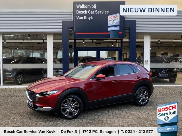 Mazda CX-30 2.0 e-SkyActiv-X M Hybrid Luxury / Automaat / NL-Auto / 1e-Eigenaar / Adaptieve Cruise-Control Stop&Go / Stoelverwarming / Stuurverwarming / Climate-Control / Apple-Carplay & Android-Auto / Head-Up-Display / DAB Radio-Bluetooth / Navi / Dodehoek-Detectie 