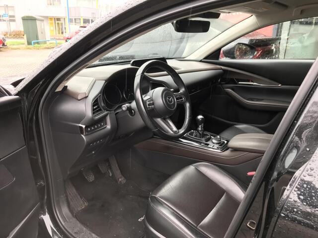 Mazda CX-30 2.0 e-SkyActiv-X M Hybrid Luxury , trekhaak, 18 inch LMV, Leder, Navi, I-activesense pakket, 360 view, Stuur en Stoelverw, Clima, Adapt. CC, Bose audio, LKA, BSM