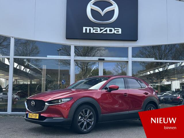 Mazda CX-30 2.0 e-SkyActiv-X M Hybrid Luxury 1e Eig., NL-Auto, Dealer Ondh, Automaat, Navigatie, Apple Carplay/ Android Auto, Head-up Cruise Controle Ad., Bose, Leer, Stoelverw., Stuur verw.