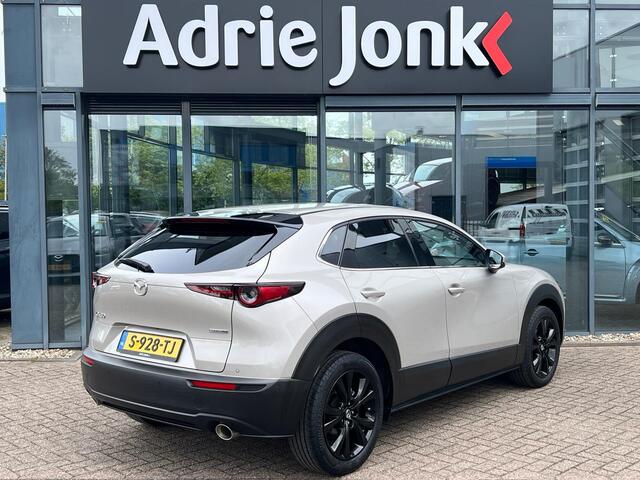 Mazda CX-30 2.0 e-SkyActiv-X M Hybrid Luxury | AUTOMAAT | GARANTIE 4/2029 | APPLE + ANDROID AUTO | STOEL + STUUR VERWARMING | LEDER | ELEKT.A ACHTERKLEP | 1e EIGENAAR | NED. AUTO | Bose AUDIO |