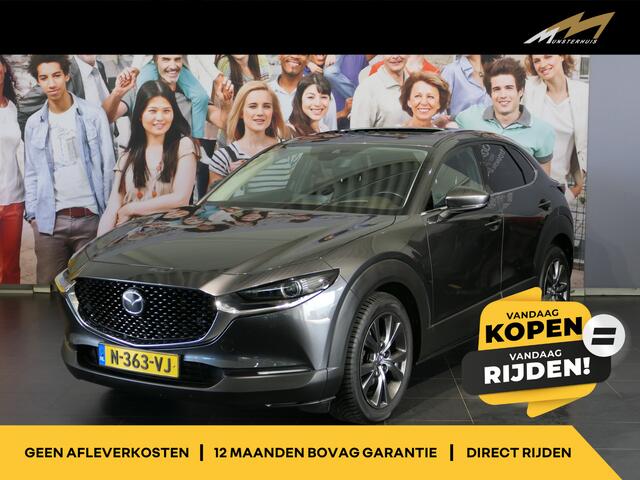 Mazda CX-30 2.0 e-SkyActiv-X M Hybrid Luxury - Dealer onderhouden! - Elektrisch schuifdak - Elektr. klep - Stoel + stuurverw