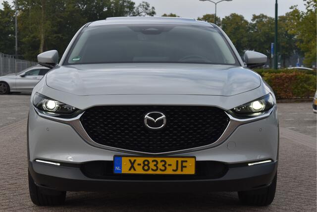Mazda CX-30 2.0 e-SkyActiv-X M 186 pk Hybrid Exclusive-line | NL-Auto | HUD | Afn.trekhaak | Open dak | BOSE | 360 gr.camera | Keyless | Memorystoel | Full LED