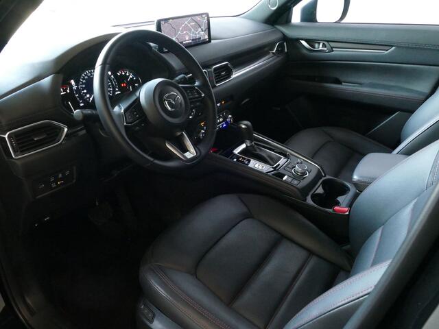 Mazda CX-5 E-SKYACTIV MHEV 2.0 165 PK HOMURA LEER BOSE ELEK.KLEP HEADUP 360.CAMERA 19''LMV FULL LED CARPLAY NAVI STOEL/STUUR VERW. STOELKOELING DIG.DASH 06/2024