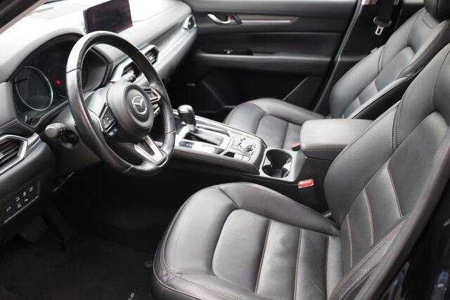 Mazda CX-5 2.5 4WD SkyActiv-G 194 360-CAMERA ADD/HUD TREKHAAK-AFN LEER+MEMORY STUUR+STOELVERWARMING(4x) CARPLAY DAB 19"LMV STOELVENTILATIE 2xPDC BOSE ELEK-LAADKLEP ENZ!