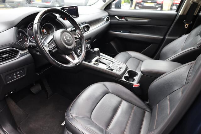 Mazda CX-5 2.5 SkyActiv-G 194 GT-M 4WD TREKHAAK-AFN 360-CAMERA HUD PANO LEER+MEMORY CLIMA CRUISE NAVI STOEL&STUURVERW. BOSE-AUDIO ELEK-ACHTERKLEP DAB 19"LMV 2xKEYLESS
