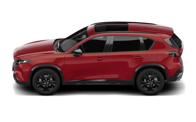 Mazda CX-5 Homura - Tan lederen interieur | 19-inch lichtmetalen velgen, Black | Alarmsysteem | Automatisch dimmende binnenspiegel met randloos design