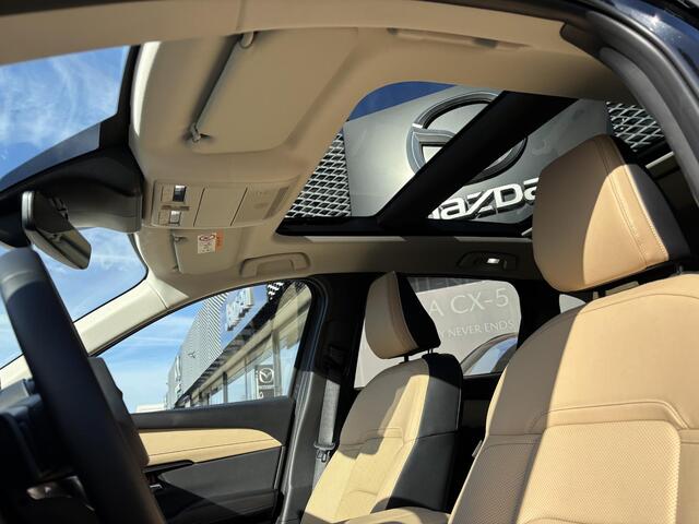 Mazda CX-5 2.5 E-SKYACTIV G 141 M HYBRID Homura , Demovoordeel ¤ 1.000-, Elek.Pano., Tan Leder, Adap.Cruise, Navi, Apple Carplay, 360 Camera, Bose, PDC, HUD, Stoelverwarming/ventilatie, 19" LMV