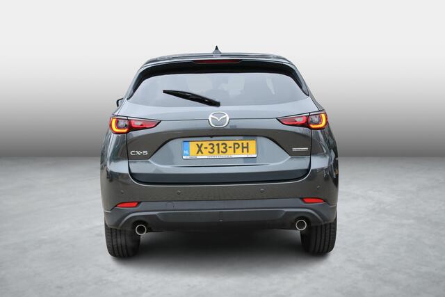 Mazda CX-5 2.0 e-SkyActiv-G M Hybrid 165 Exclusive-Line+Com.P , Automaat, Black Comfort Pack, Leder, Navi, Adap.Cruise, Clima, Apple Carplay, 360 Camera, PDC, HUD, Stuur/Stoelverwarming, 19" LMV