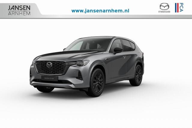 Mazda CX-60 Mazda e-Skyactiv PHEV 327 8AT AWD Homura Plus | 12,3-inch TFT-kleurendisplay met bediening via centrale HMI Commander, touchscreen (voor Apple CarPlay / Android Auto(TM)) of voice control | 12,3-inch digitale meterset | 20-inch lichtmetalen velgen, Black