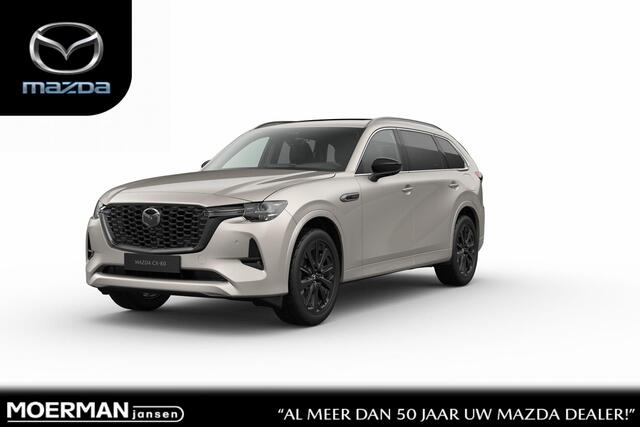 Mazda CX-80 Mazda e-Skyactiv PHEV 327 8AT AWD Homura Plus | 12,3-inch TFT-kleurendisplay met bediening via centrale HMI Commander, touchscreen (voor Apple CarPlay / Android Auto(TM)) of voice control | 12,3-inch digitale meterset | 20-inch lichtmetalen velgen, Black
