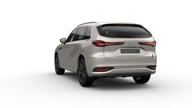Mazda CX-80 Mazda e-Skyactiv PHEV 327 8AT AWD Homura Plus | 12,3-inch TFT-kleurendisplay met bediening via centrale HMI Commander, touchscreen (voor Apple CarPlay / Android Auto(TM)) of voice control | 12,3-inch digitale meterset | 20-inch lichtmetalen velgen, Black