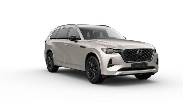 Mazda CX-80 Mazda e-Skyactiv PHEV 327 8AT AWD Homura Plus | 12,3-inch TFT-kleurendisplay met bediening via centrale HMI Commander, touchscreen (voor Apple CarPlay / Android Auto(TM)) of voice control | 12,3-inch digitale meterset | 20-inch lichtmetalen velgen, Black