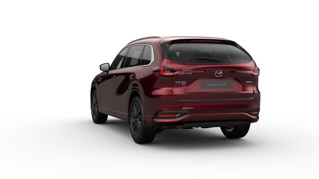 Mazda CX-80 Mazda e-Skyactiv PHEV 327 8AT AWD Homura | 12,3-inch TFT-kleurendisplay met bediening via centrale HMI Commander, touchscreen (voor Apple CarPlay / Android Auto(TM)) of voice control | 12,3-inch digitale meterset | 20-inch lichtmetalen velgen, Black