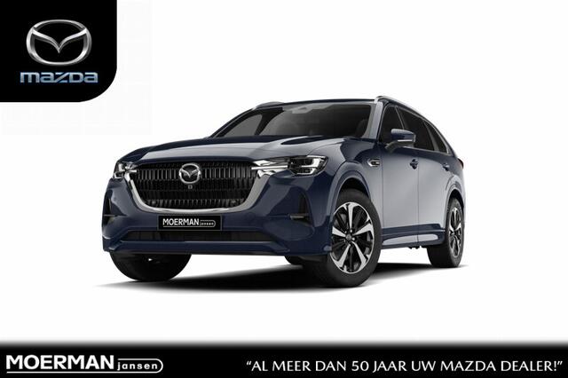 Mazda CX-80 Mazda e-Skyactiv PHEV 327 8AT AWD Homura Plus | 12,3-inch TFT-kleurendisplay met bediening via centrale HMI Commander, touchscreen (voor Apple CarPlay / Android Auto(TM)) of voice control | 12,3-inch digitale meterset | 20-inch lichtmetalen velgen, Black