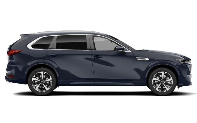 Mazda CX-80 Mazda e-Skyactiv PHEV 327 8AT AWD Homura Plus | 12,3-inch TFT-kleurendisplay met bediening via centrale HMI Commander, touchscreen (voor Apple CarPlay / Android Auto(TM)) of voice control | 12,3-inch digitale meterset | 20-inch lichtmetalen velgen, Black