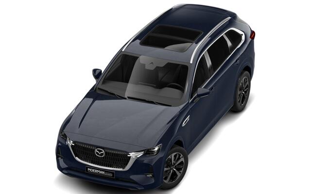 Mazda CX-80 Mazda e-Skyactiv PHEV 327 8AT AWD Homura Plus | 12,3-inch TFT-kleurendisplay met bediening via centrale HMI Commander, touchscreen (voor Apple CarPlay / Android Auto(TM)) of voice control | 12,3-inch digitale meterset | 20-inch lichtmetalen velgen, Black