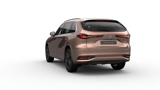Mazda CX-80 Mazda e-Skyactiv PHEV 327 8AT AWD Homura Plus | 12,3-inch TFT-kleurendisplay met bediening via centrale HMI Commander, touchscreen (voor Apple CarPlay / Android Auto(TM)) of voice control | 12,3-inch digitale meterset | 20-inch lichtmetalen velgen, Black