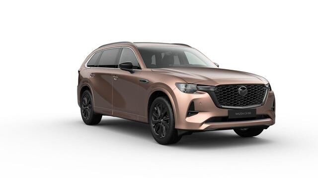 Mazda CX-80 Mazda e-Skyactiv PHEV 327 8AT AWD Homura Plus | 12,3-inch TFT-kleurendisplay met bediening via centrale HMI Commander, touchscreen (voor Apple CarPlay / Android Auto(TM)) of voice control | 12,3-inch digitale meterset | 20-inch lichtmetalen velgen, Black