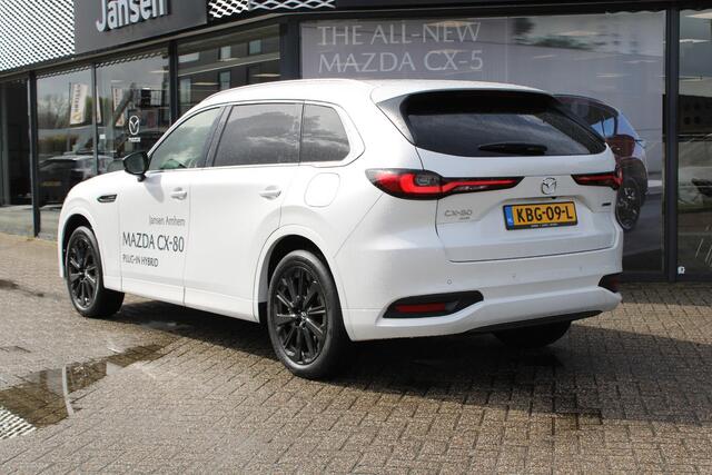 Mazda CX-80 2.5 e-SkyActiv PHEV Homura 6p. , Demo Auto, 1000 KM, Demovoordeel ¤11.940,-, Adap.Cruise, Bose, Navi, Apple Carplay, 360 Camera, HUD, Stoelverwarming/ventilatie, LMV 20 Inch