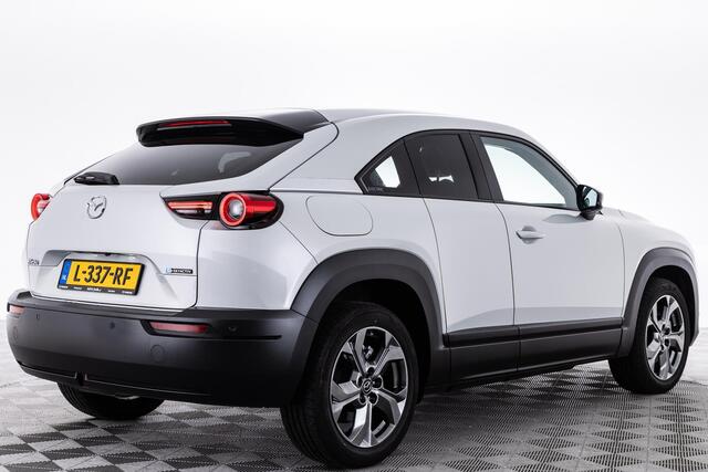Mazda MX-30 E-Skyactiv 145 Comfort Industrieel Interieur NED. AUTO | DEAALER ONDERHOUDEN | KEYLESS ENTRY | PRIVACY GLASS | A.CAMERA | STOEL -en STUURVERWARMING | PARKEERSENSOREN V + A