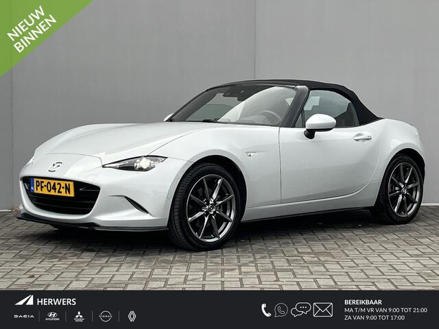 Mazda MX-5 2.0 SkyActiv-G 160 GT-M / Goed onderhouden / Cabriodak / Apple Carplay & Android Auto / Keyless Entry & Start / Navigatie full map / Verwarmde Stoelen / Lederen Bekleding / Cruise- en Climate Control