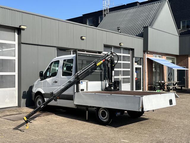 Mercedes-Benz 311 CDI Sprinter 2.2 366 DC Hiab 018T Laadkraan Automaat Airco 7-Persoons Telefoonverbinding Open laadbak Pick-up Euro 6 Bakwagen P-up 1e eigenaar ex gemeente