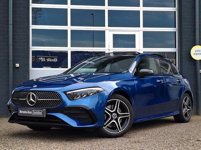 Mercedes-Benz A-KLASSE 250 e | Panoramadak | AMG | Burmester Surround Sound | Night Pakket | Apple CarPlay | Android Auto | Sfeerverlichting | Stoelverwarming | Achteruitrijcamera | Elektrisch Inklapbare Buitenspiegels