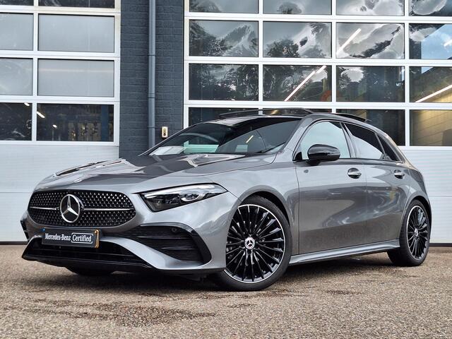 Mercedes-Benz A-KLASSE 180 Star Edition AMG Line | Night Pakket | 19 inch Multispaaks AMG Velgen | Panoramadak | Dodehoekassistent | MULTIBEAM LED Koplampen | Sfeerverlichting | Stoelverwarming | Achteruitrijcamera